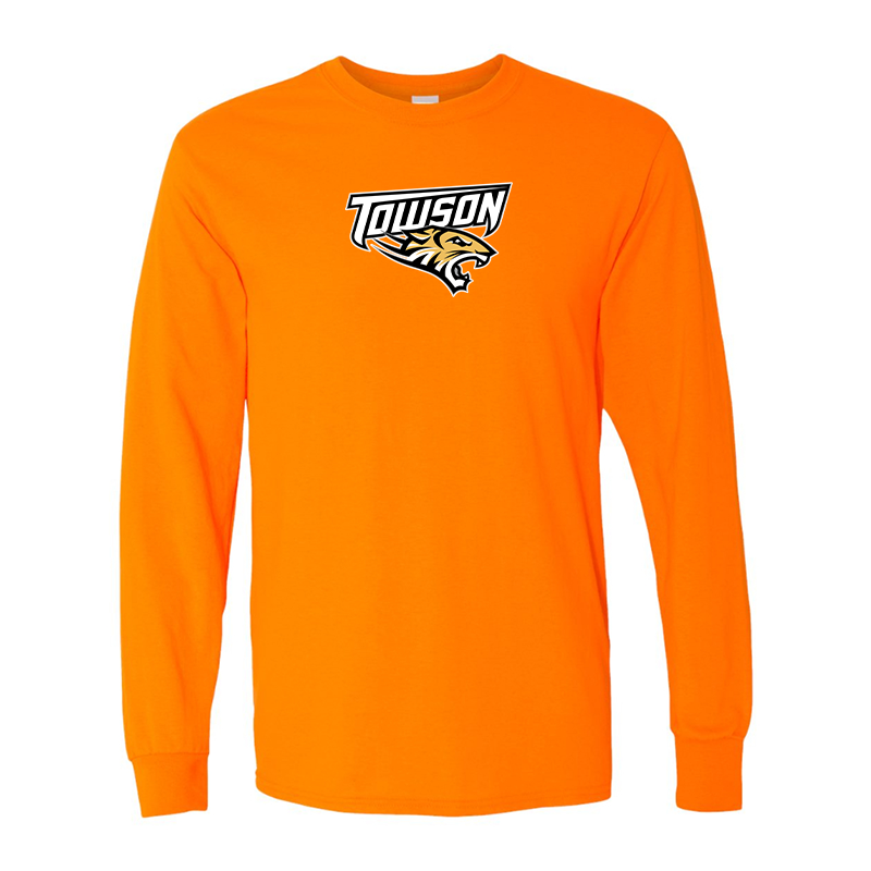 Men's Towson Tigers Gildan Heavy Cotton Long Sleeve T-Shirt